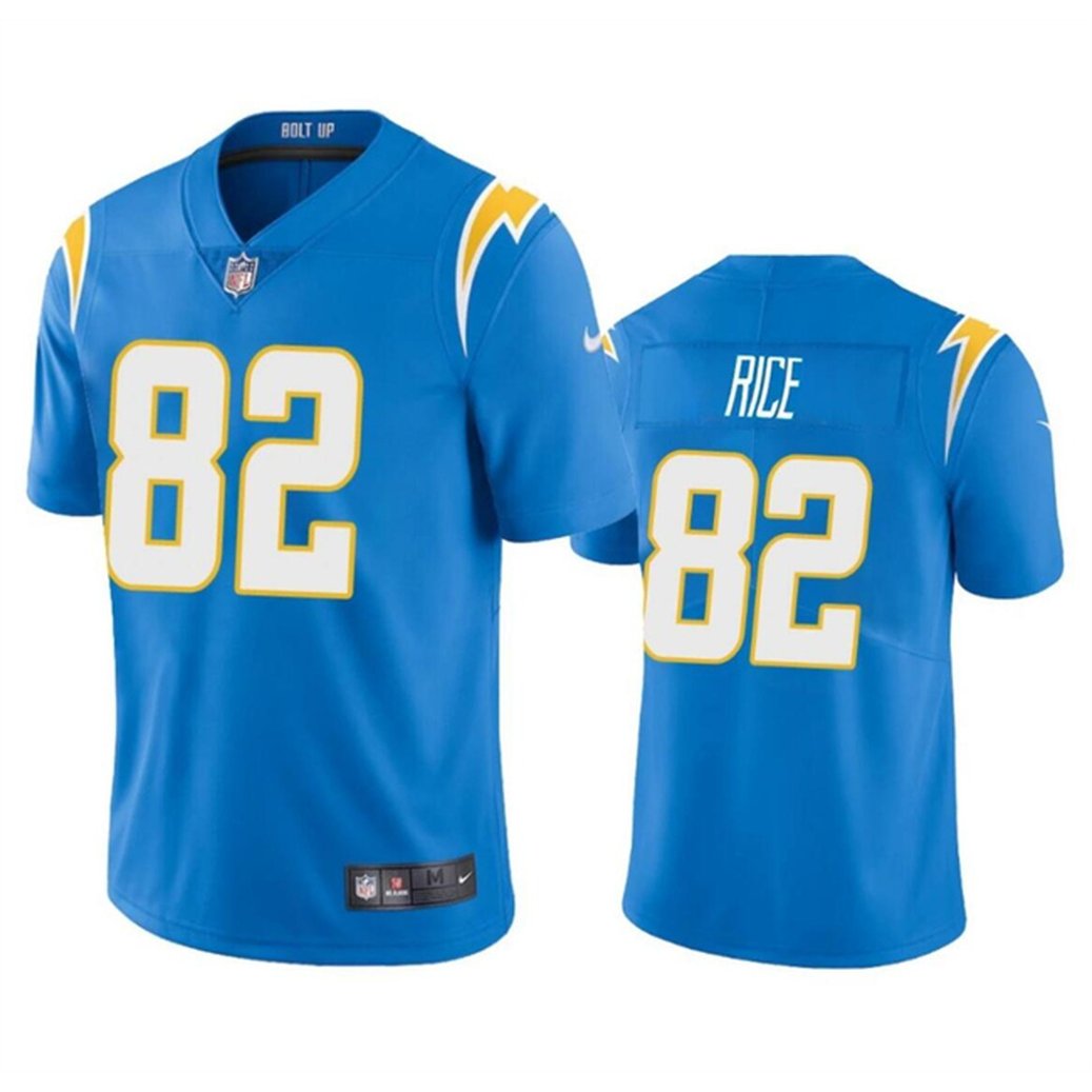 Youth Los Angeles Chargers #82 Brenden Rice Light Blue 2024 Draft Vapor Limited Stitched Football Jersey 