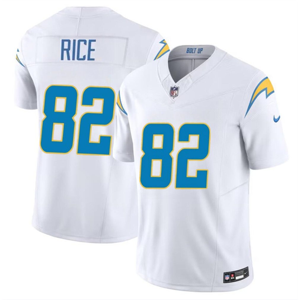 Youth Los Angeles Chargers #82 Brenden Rice White 2024 Draft F.U.S.E Vapor Limited Stitched Football Jersey 