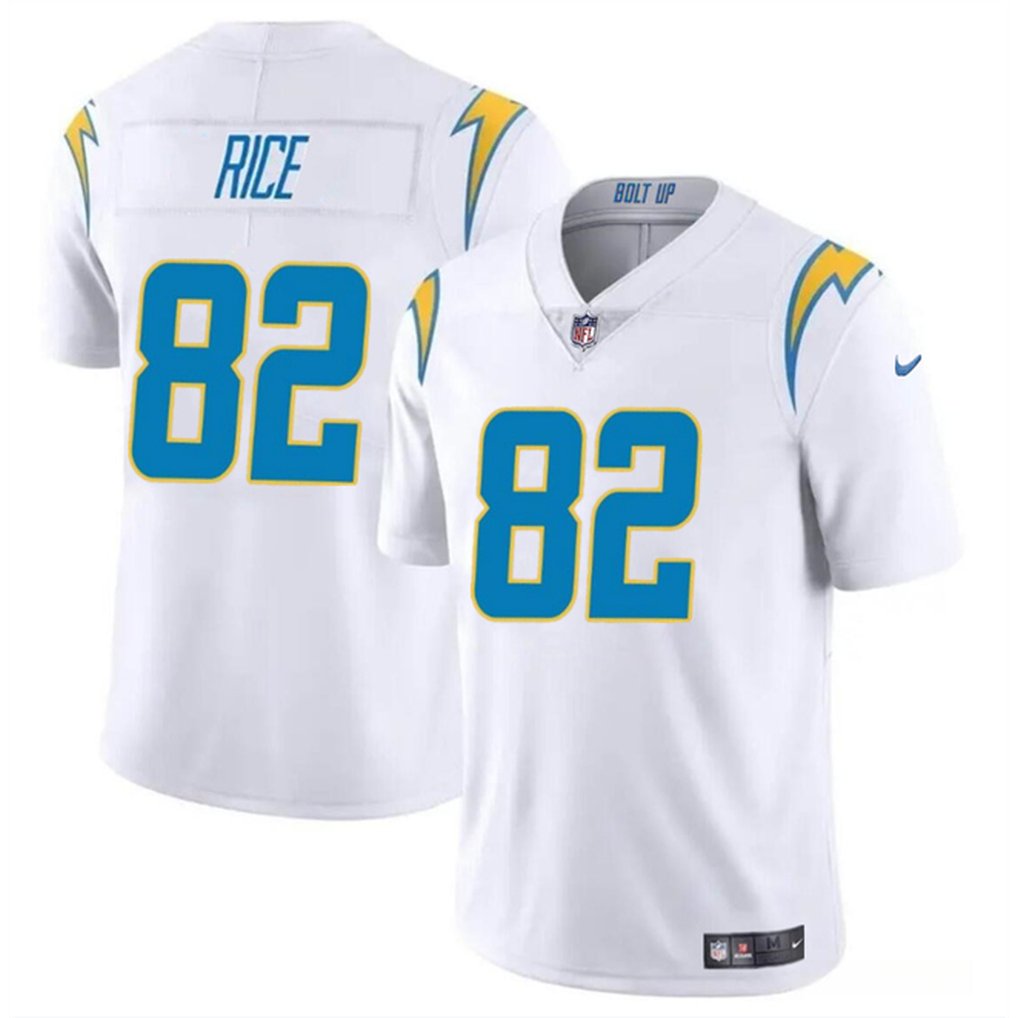 Youth Los Angeles Chargers #82 Brenden Rice White 2024 Draft Vapor Limited Stitched Football Jersey 