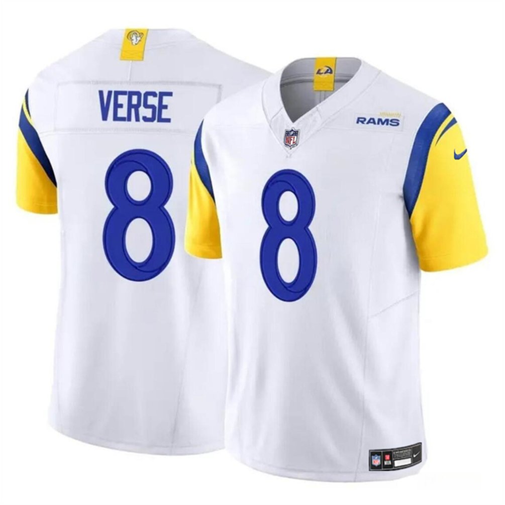 Youth Los Angeles Rams #8 Jared Verse White 2024 Draft F.U.S.E Vapor Untouchable Stitched Football Jersey 