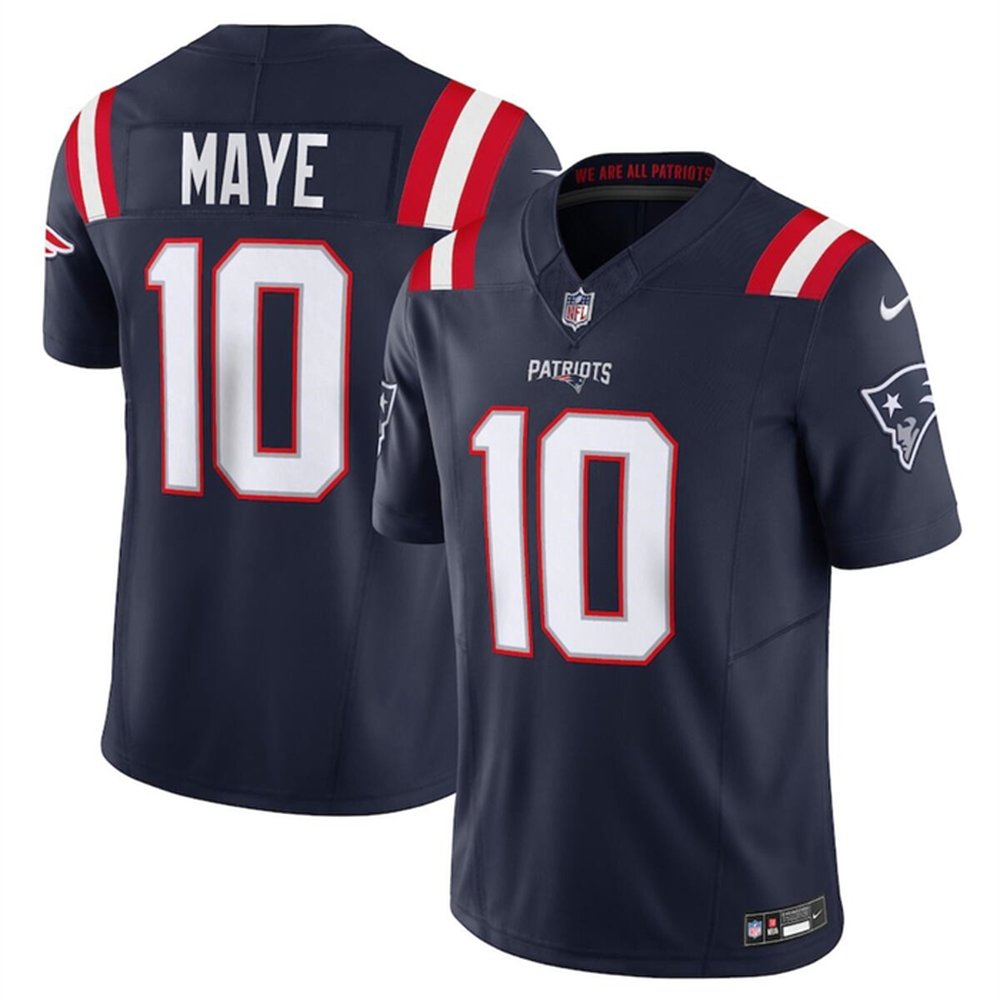 Youth New England Patriots #10 Drake Maye Navy 2024 Draft F.U.S.E Vapor Limited Stitched Football Jersey 