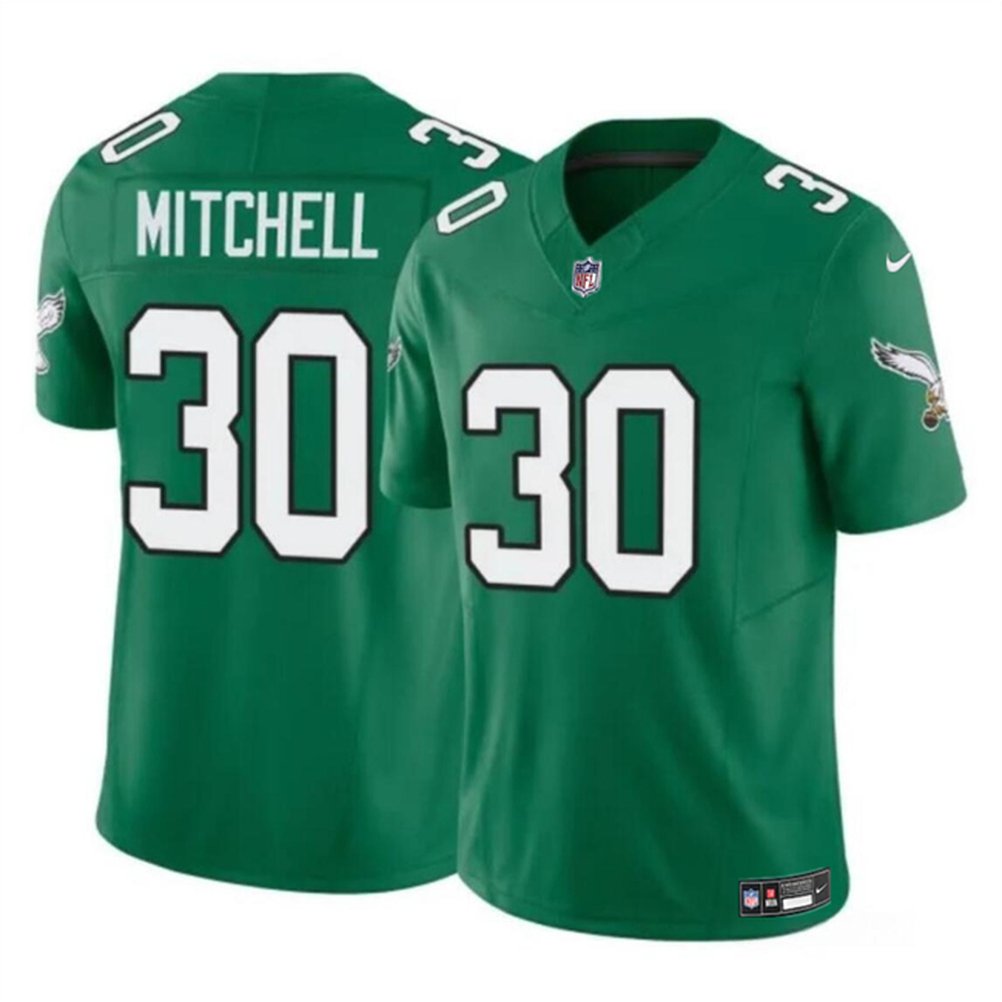 Youth Philadelphia Eagles #30 Quinyon Mitchell Kelly Green 2024 Draft F.U.S.E Vapor UntouchableThrowback Limited Stitched Football Jersey 