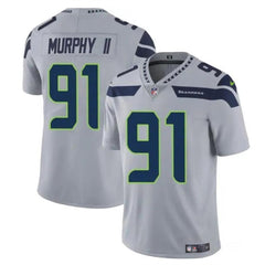 Youth Seattle Seahawks #91 Byron Murphy II Grey 2024 Draft Vapor Limited Stitched Football Jersey 