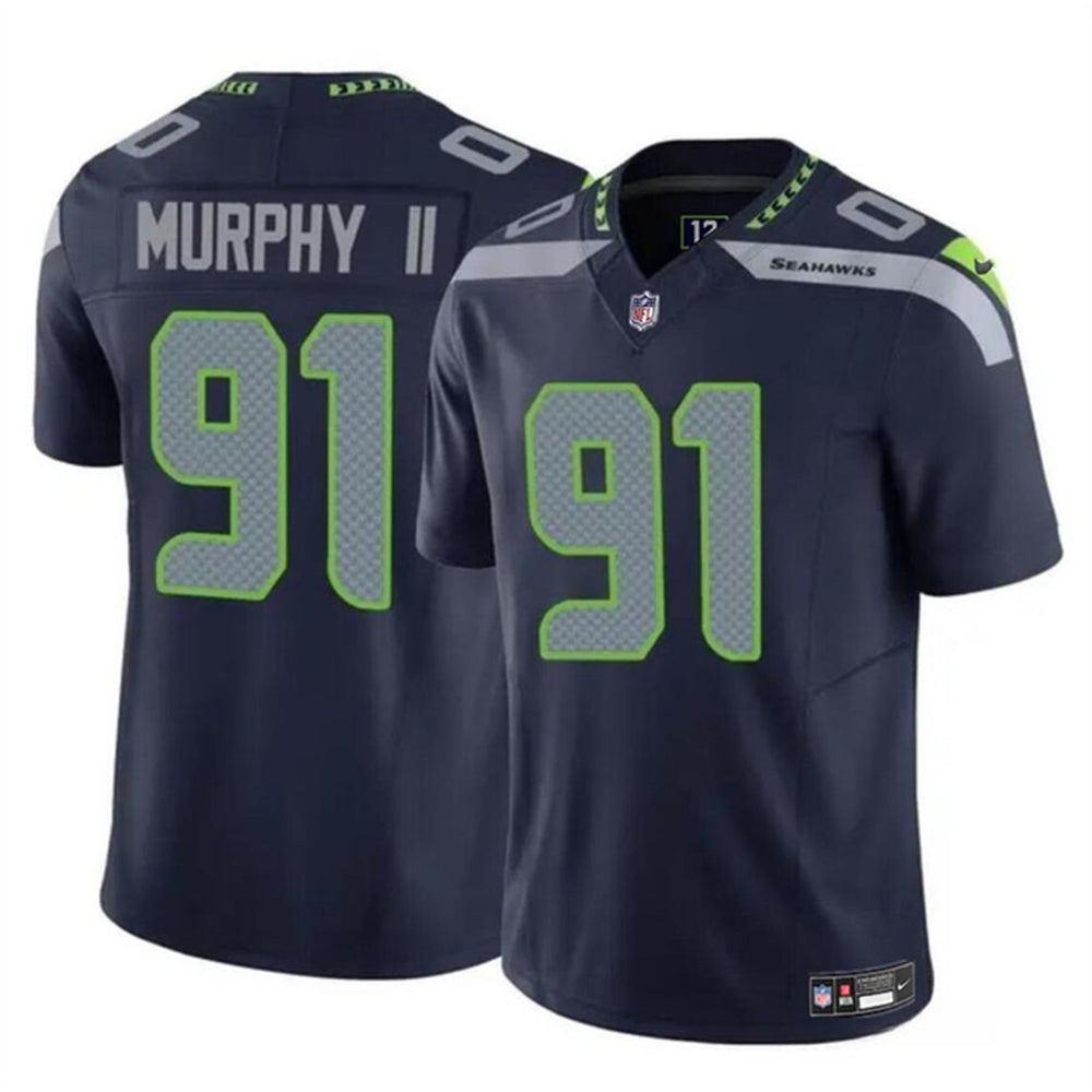 Youth Seattle Seahawks #91 Byron Murphy II Navy 2024 Draft F.U.S.E Vapor Limited Stitched Football Jersey 