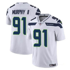 Youth Seattle Seahawks #91 Byron Murphy II White 2024 Draft Vapor Limited Stitched Football Jersey 