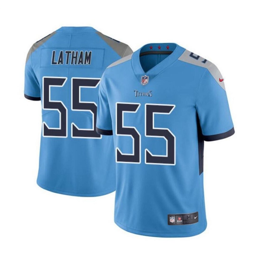 Youth Tennessee Titans #55 JC Latham Blue 2024 Draft Vapor Limited Stitched Football Jersey 