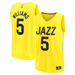 Men's Utah Jazz Cody Williams  Yellow 2024 NBA Draft Fast Break Player Jersey - Icon Edition