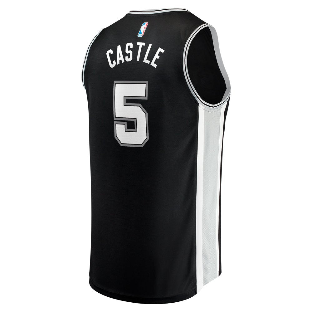 Men's San Antonio Spurs Stephon Castle  Black 2024 NBA Draft Fast Break Player Jersey - Icon Edition