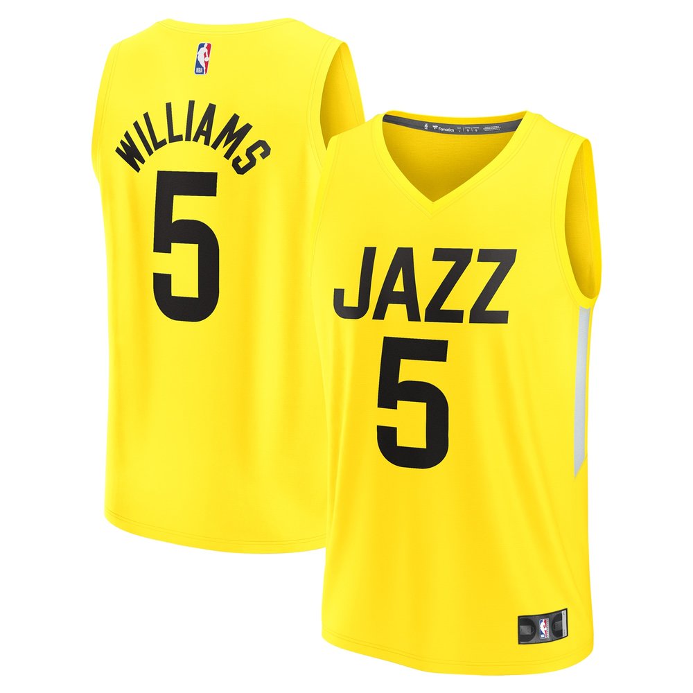 Youth Utah Jazz Cody Williams  Yellow 2024 NBA Draft Fast Break Player Jersey - Icon Edition