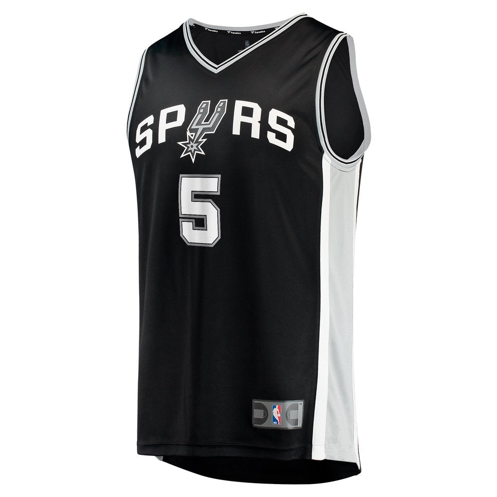 Youth San Antonio Spurs Stephon Castle  Black 2024 NBA Draft Fast Break Player Jersey - Icon Edition