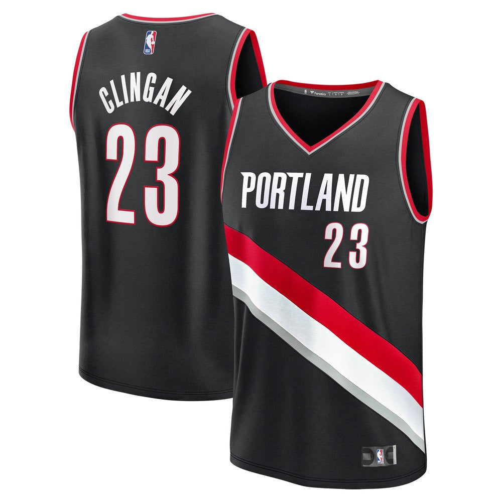 Men's Portland Trail Blazers Donovan Clingan  Black 2024 NBA Draft Fast Break Player Jersey - Icon Edition