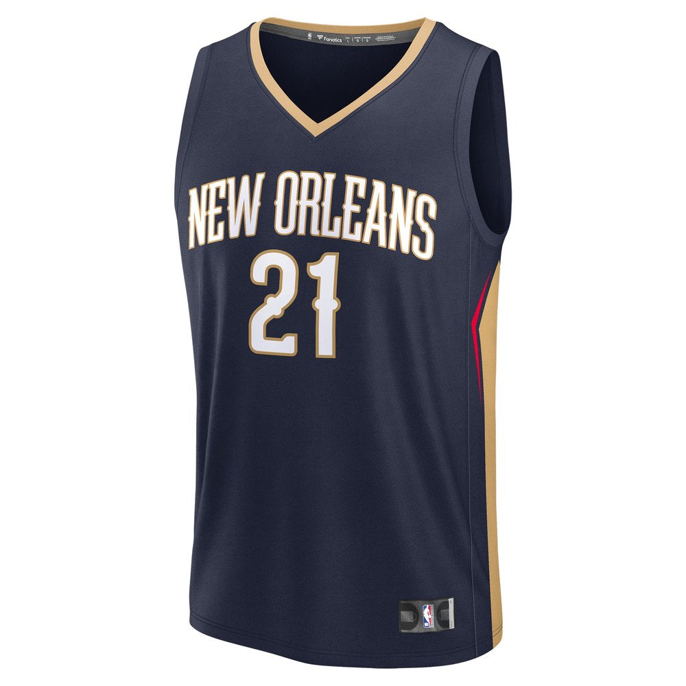 Men's New Orleans Pelicans Yves Missi  Navy 2024 NBA Draft Fast Break Player Jersey - Icon Edition