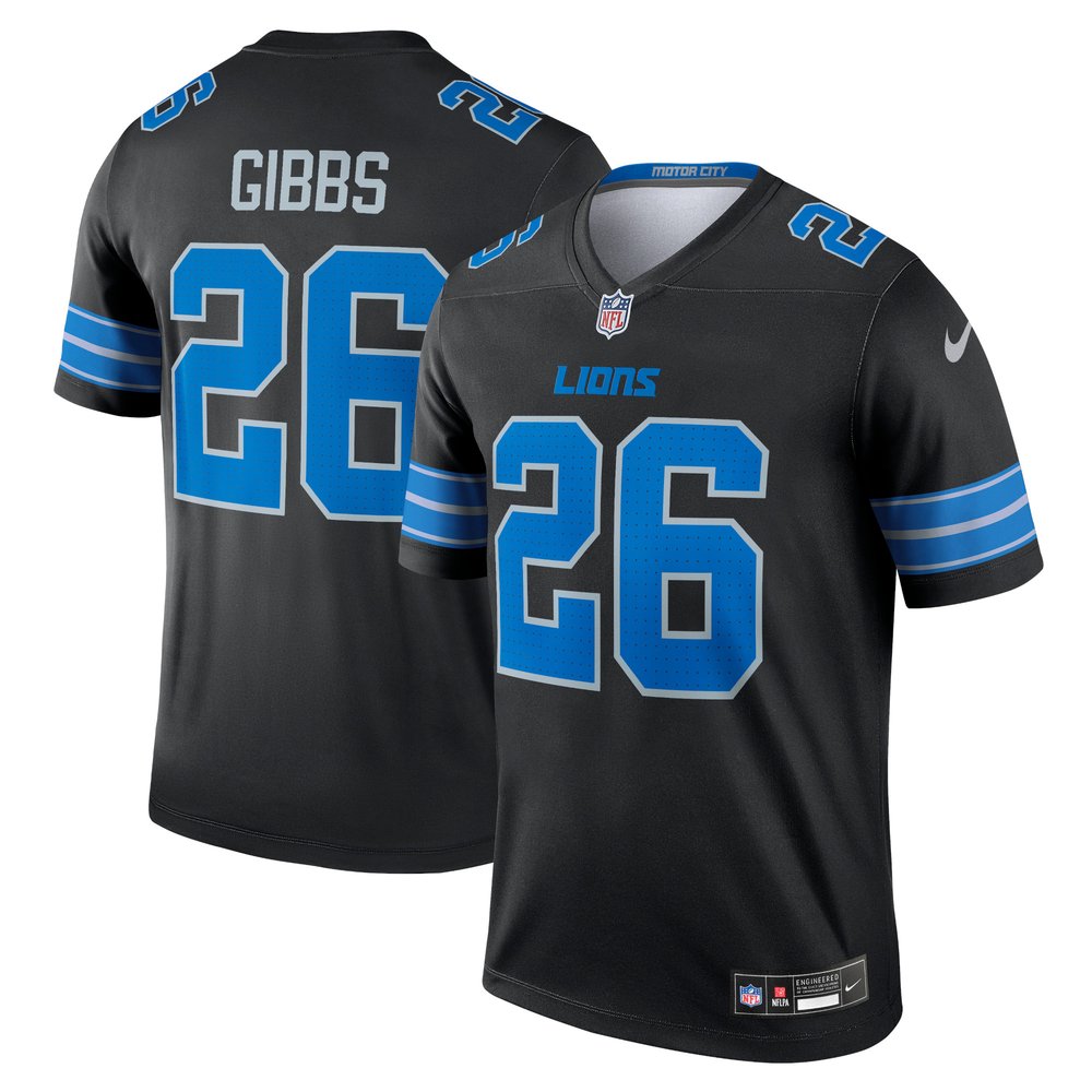 Men's Detroit Lions Jahmyr Gibbs Black Legend Jersey 