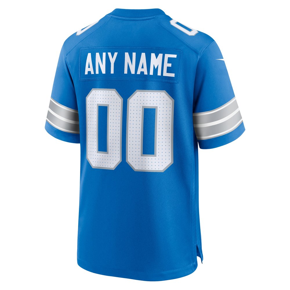 Men's Detroit Lions Blue Custom Game Jersey 