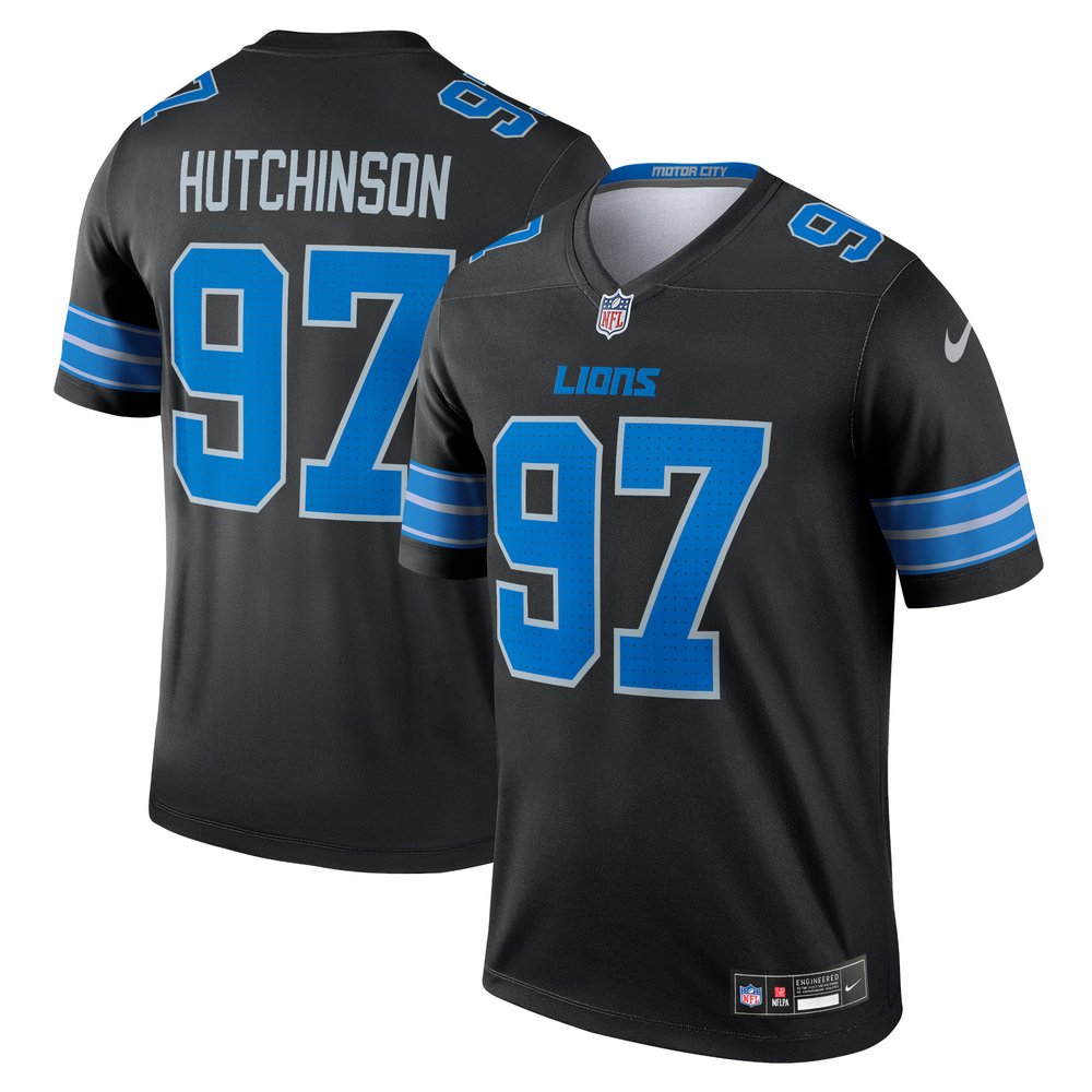 Men's Detroit Lions Aidan Hutchinson Black Legend Jersey 