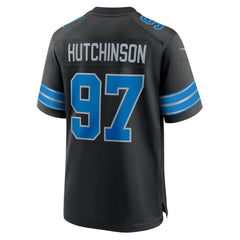 Men's Detroit Lions Aidan Hutchinson Black 2nd Alternate Game Jersey 