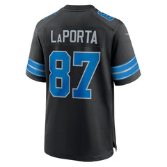 Men's Detroit Lions Sam LaPorta Black 2nd Alternate Game Jersey 
