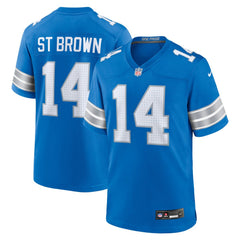 Men's Detroit Lions Amon-Ra St. Brown Blue Game Jersey 