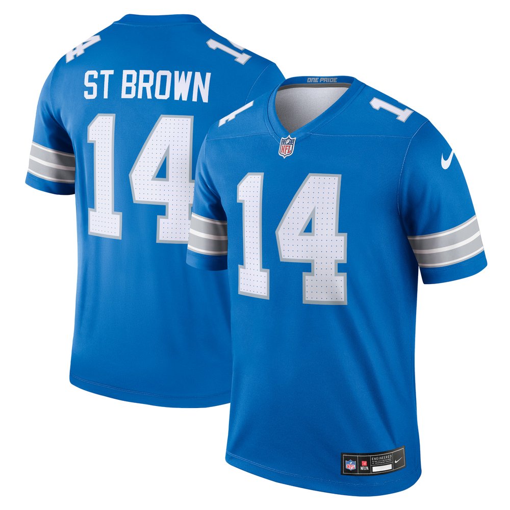 Men's Detroit Lions Amon-Ra St. Brown Blue Legend Jersey 