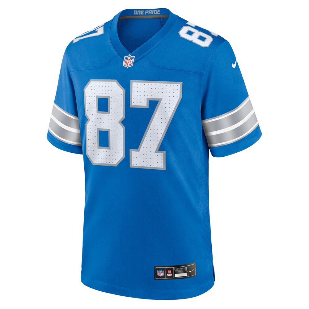 Men's Detroit Lions Sam LaPorta Blue Game Jersey 