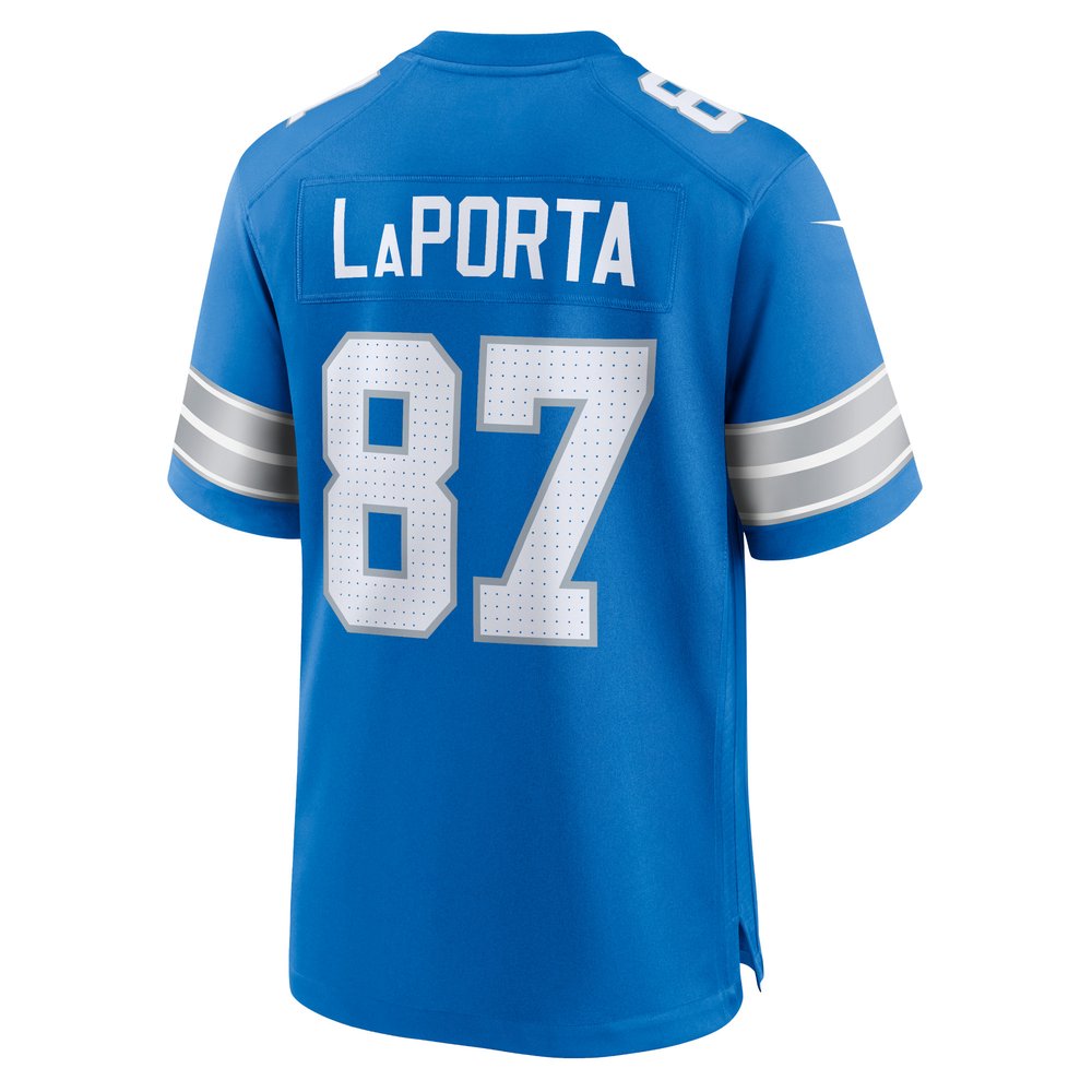 Men's Detroit Lions Sam LaPorta Blue Game Jersey 