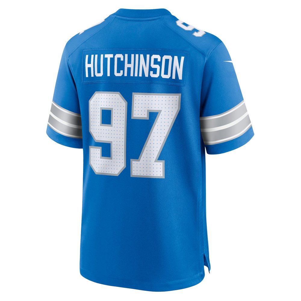 Men's Detroit Lions Aidan Hutchinson Blue Game Jersey 