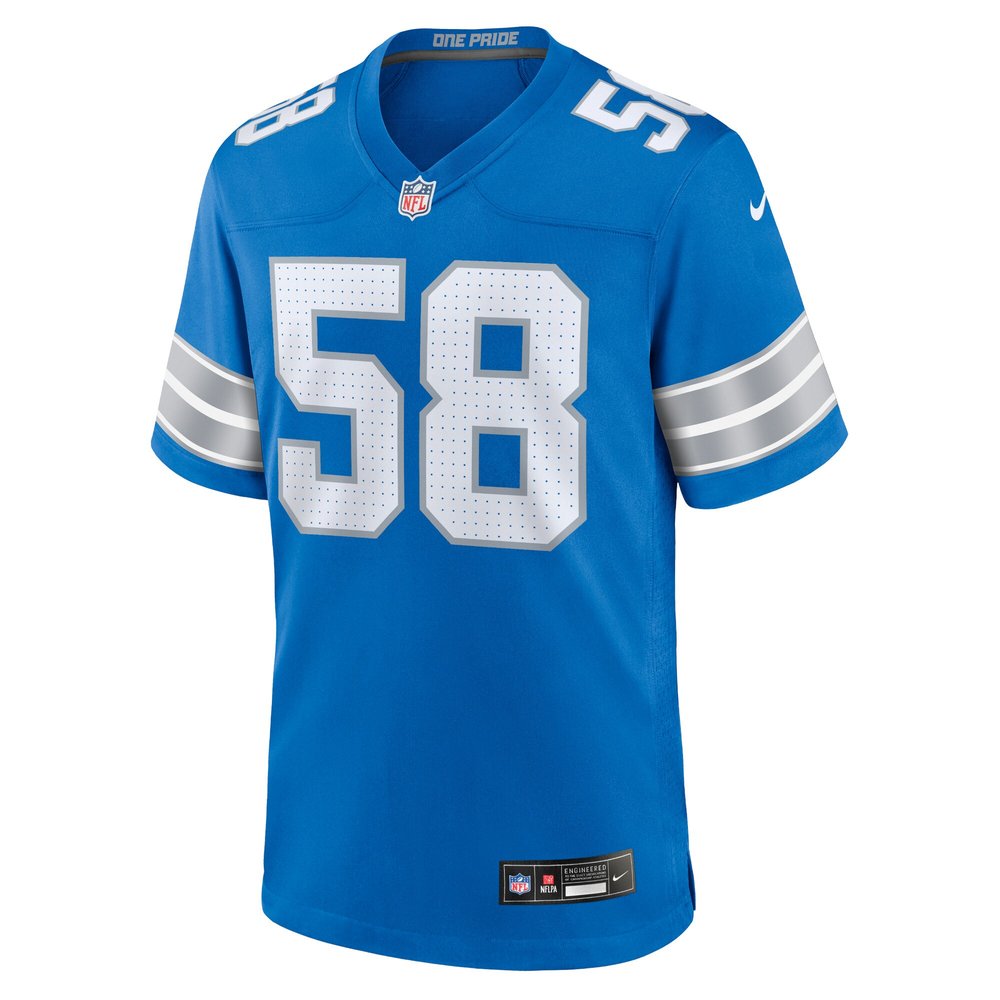 Men's Detroit Lions Penei Sewell Blue Game Jersey 