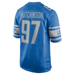 Men's Detroit Lions Aidan Hutchinson Blue Player Game Jersey 