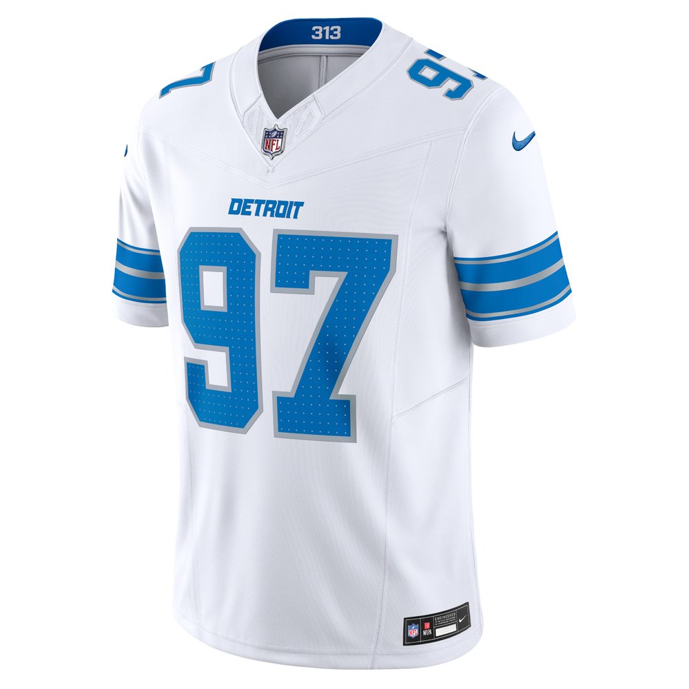 Men's Detroit Lions Aidan Hutchinson White Vapor F.U.S.E. Limited Jersey 