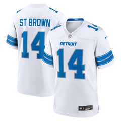 Men's Detroit Lions Amon-Ra St. Brown White Game Jersey 