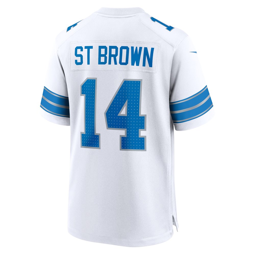 Men's Detroit Lions Amon-Ra St. Brown White Game Jersey 