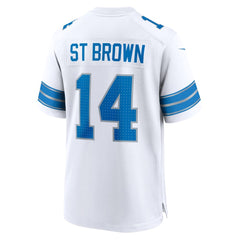 Men's Detroit Lions Amon-Ra St. Brown White Game Jersey 