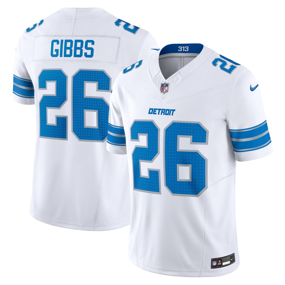 Men's Detroit Lions Jahmyr Gibbs White Vapor F.U.S.E. Limited Jersey 
