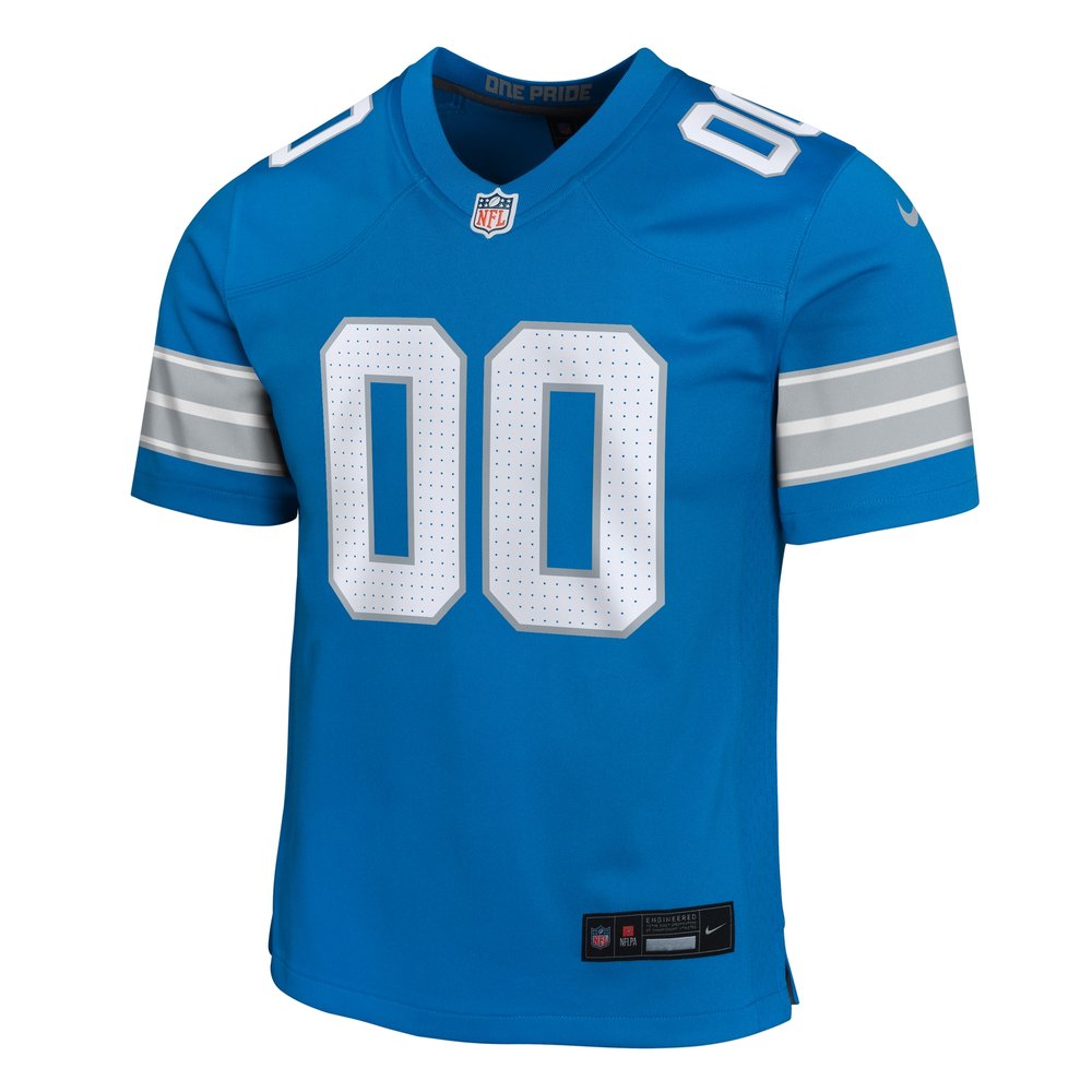 Youth Detroit Lions Blue Custom Game Jersey 