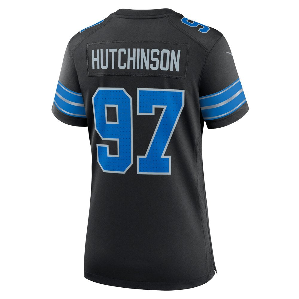 Women's Detroit Lions Aidan Hutchinson Black 2nd Alternate Game Jersey 