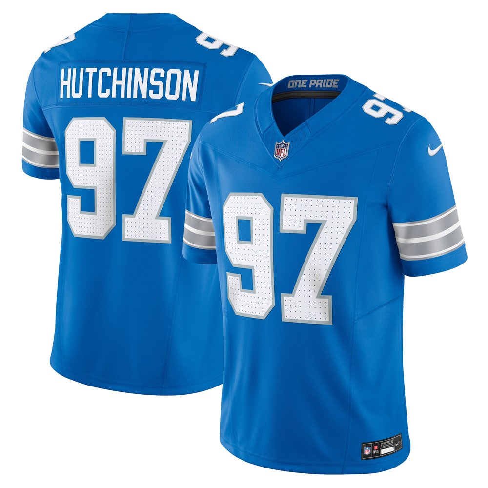 Men's Detroit Lions Aidan Hutchinson Blue Vapor F.U.S.E. Limited Jersey 