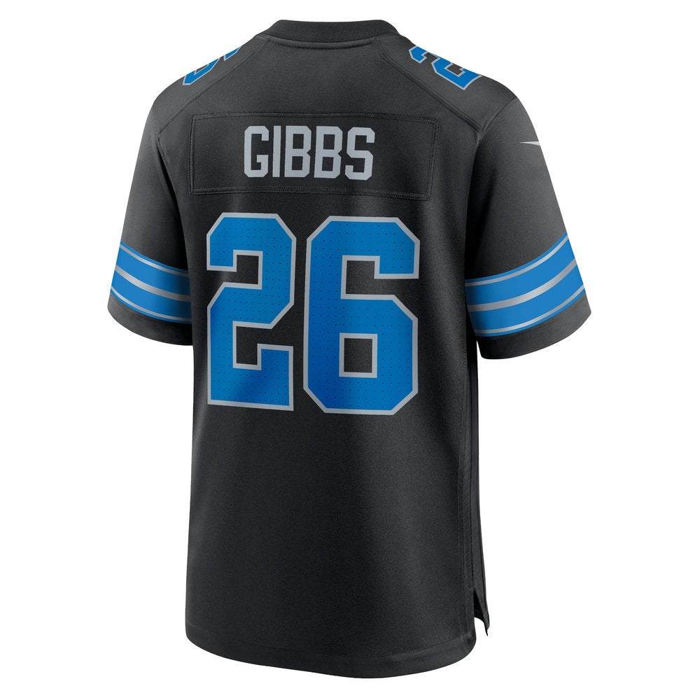 Men's Detroit Lions Jahmyr Gibbs Black 2nd Alternate Game Jersey 