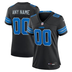 Women's Detroit Lions Black Alternate Custom Game Jersey 