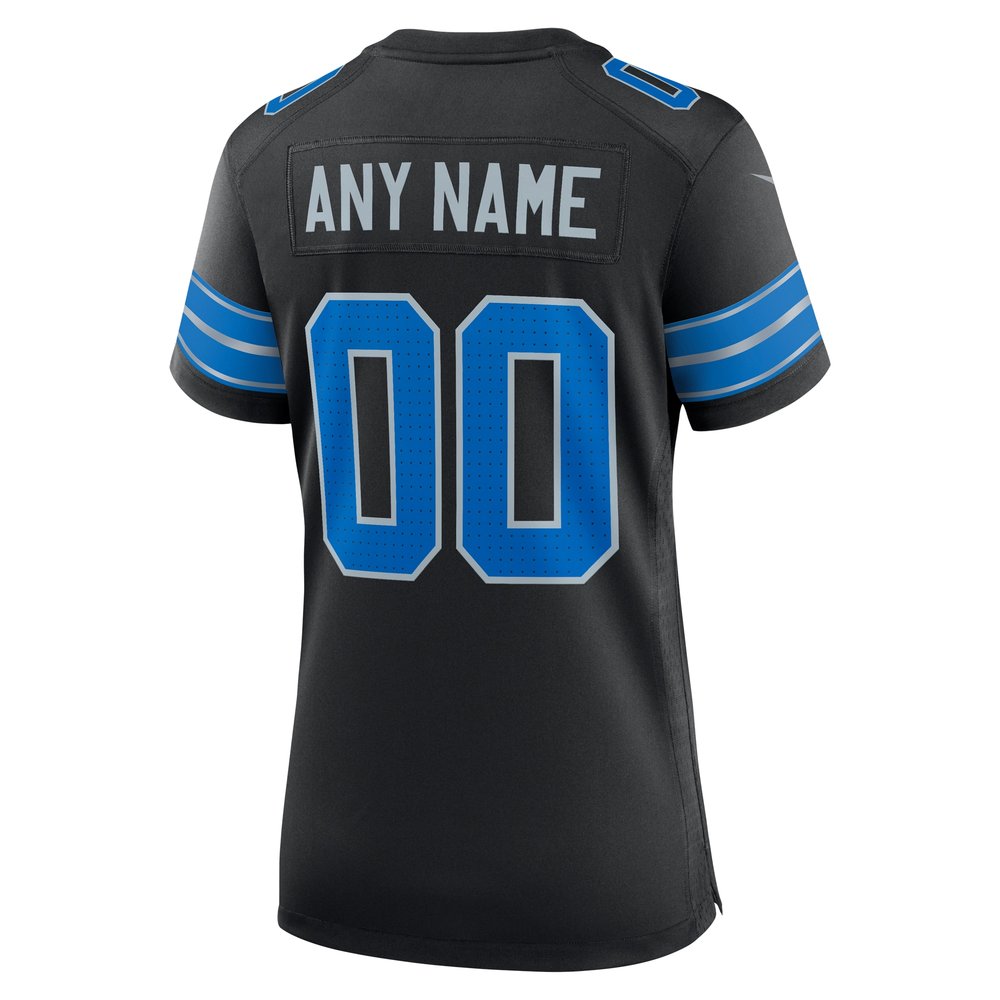 Women's Detroit Lions Black Alternate Custom Game Jersey 