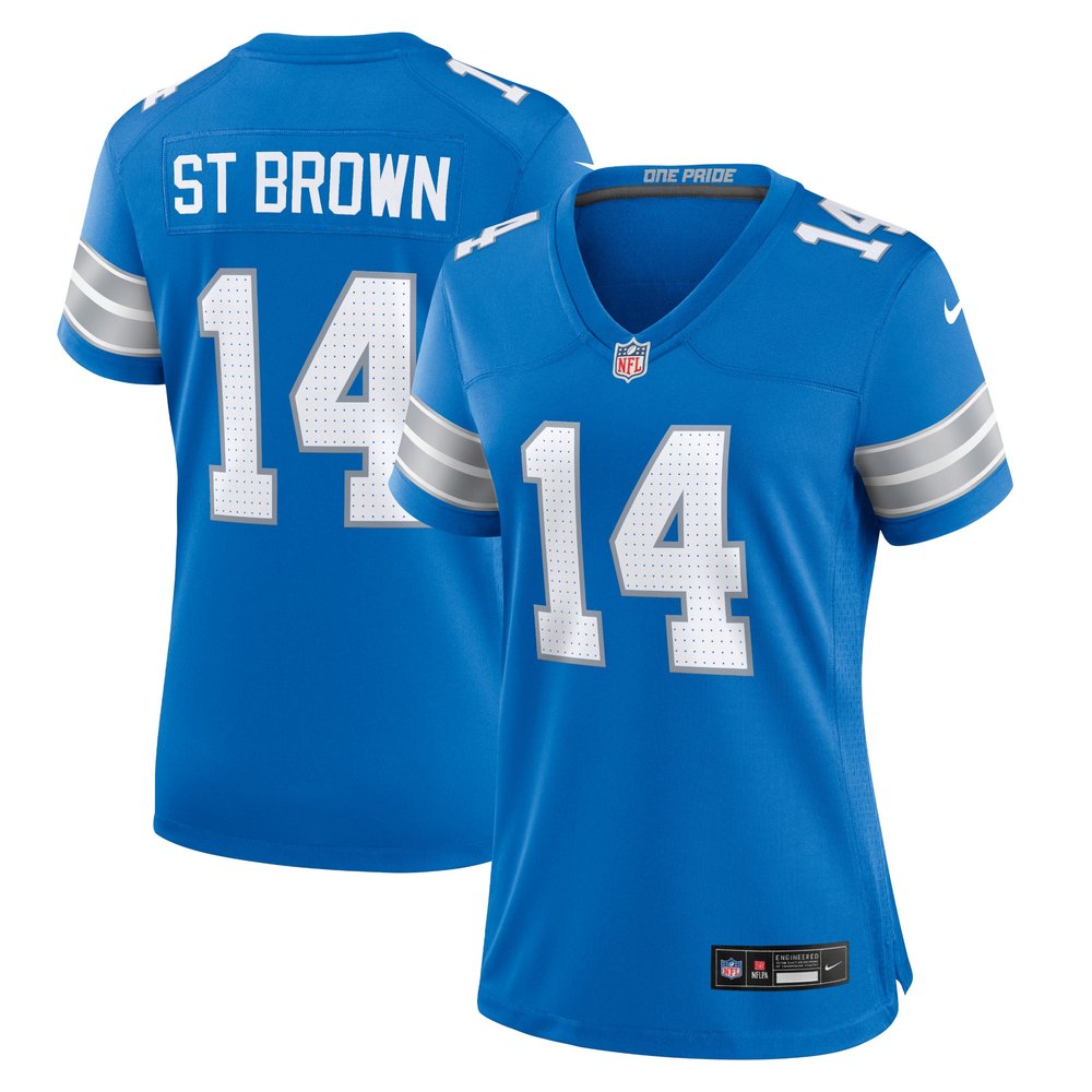 Women's Detroit Lions Amon-Ra St. Brown Blue Team Game Jersey 
