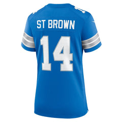 Women's Detroit Lions Amon-Ra St. Brown Blue Team Game Jersey 