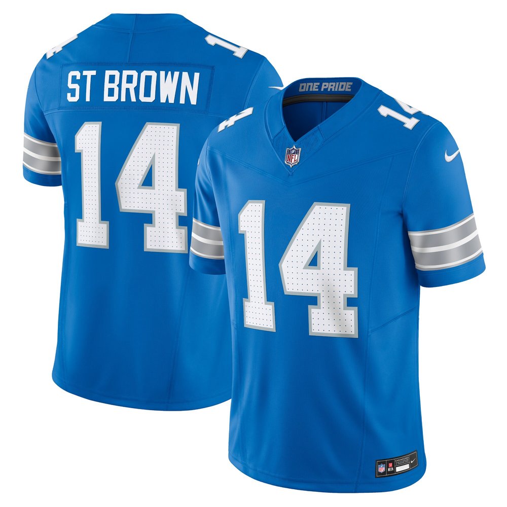 Men's Detroit Lions Amon-Ra St. Brown Blue Vapor F.U.S.E. Limited Jersey 