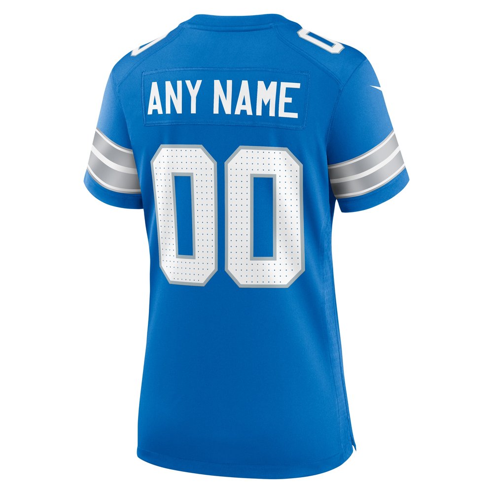 Women's Detroit Lions Blue Custom Game Jersey 