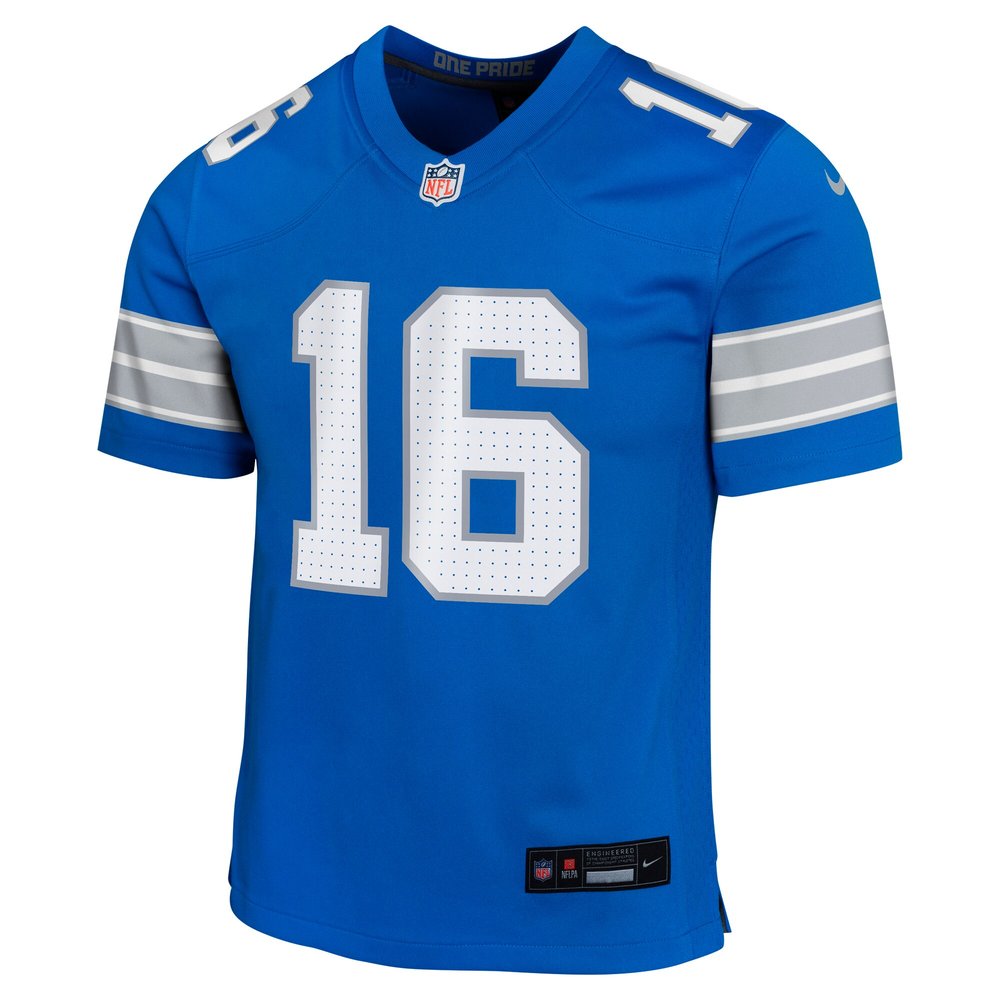Youth Detroit Lions Jared Goff Blue Team Player Game Jersey 