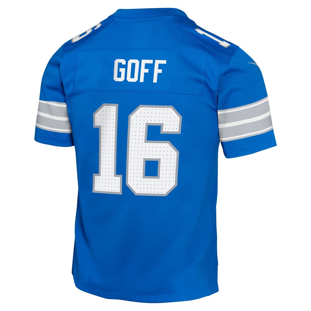 Youth Detroit Lions Jared Goff Blue Team Player Game Jersey 