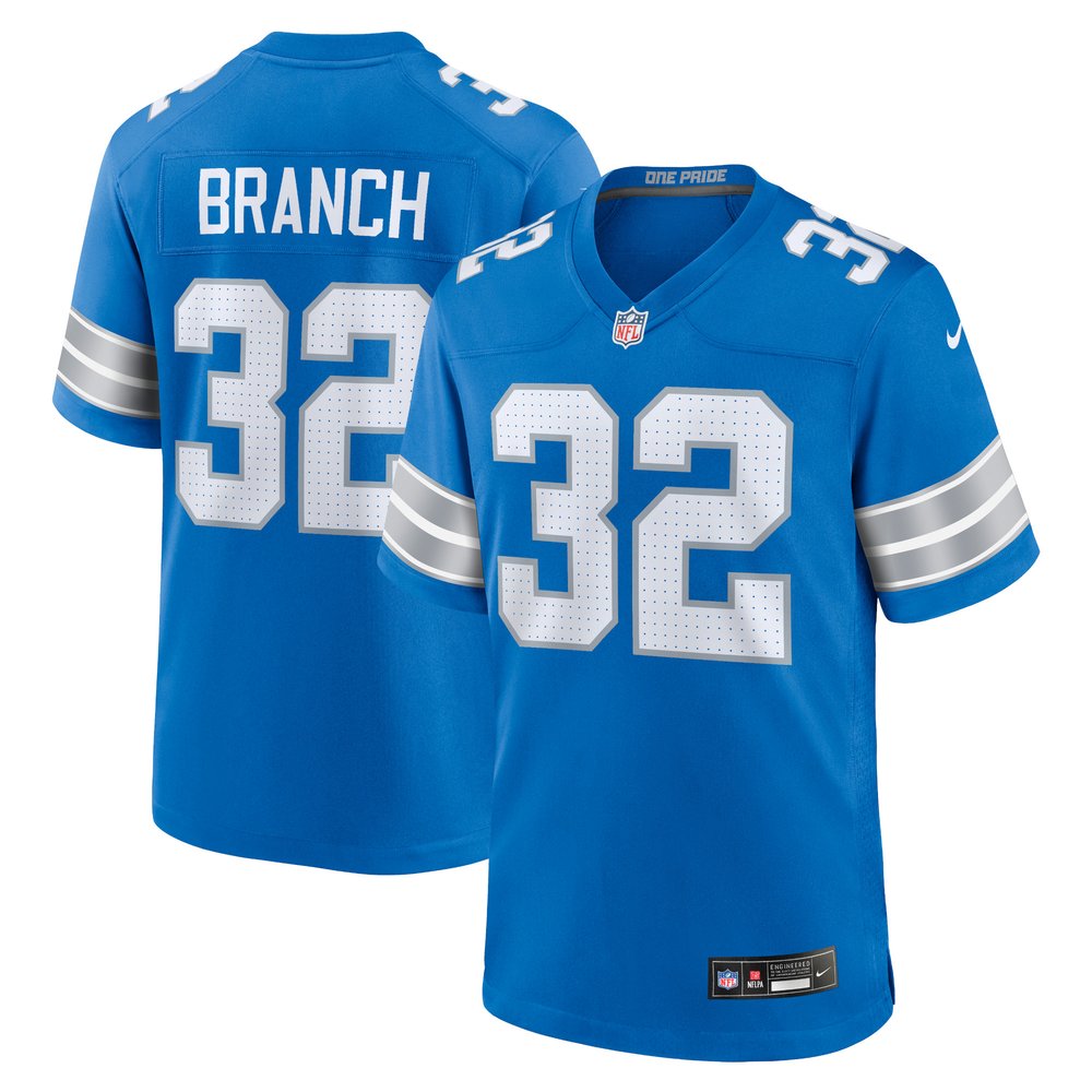 Men's Detroit Lions Brian Branch Blue Game Jersey 