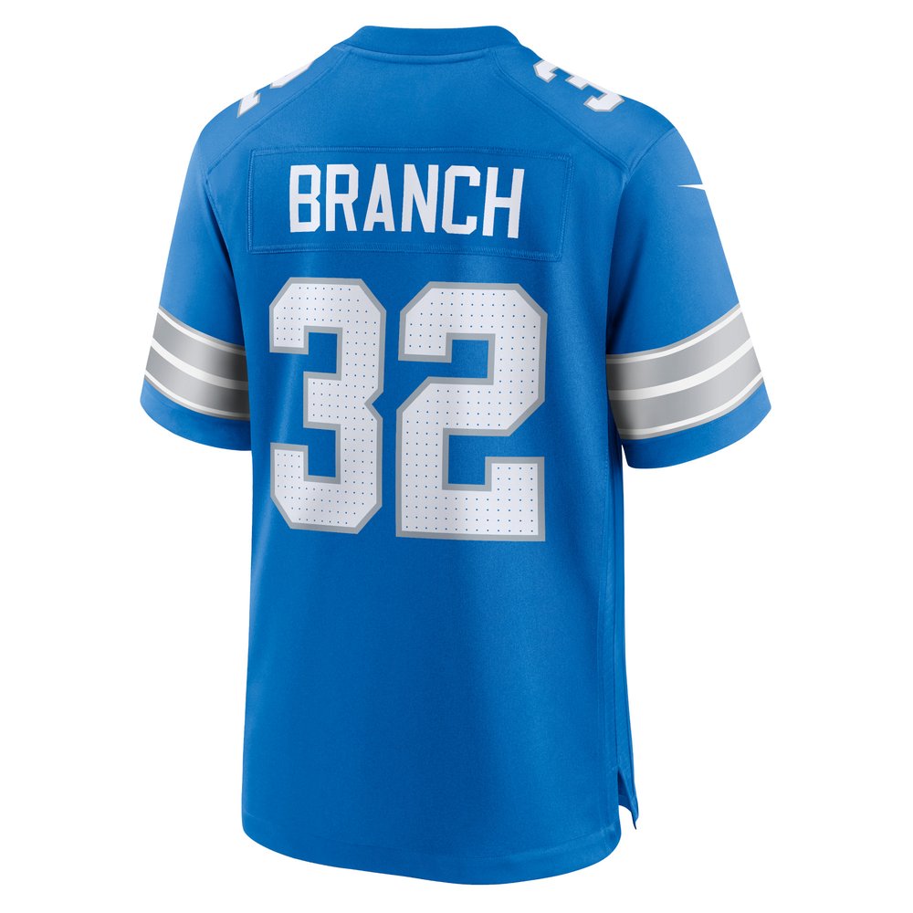 Men's Detroit Lions Brian Branch Blue Game Jersey 