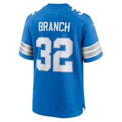 Men's Detroit Lions Brian Branch Blue Game Jersey 