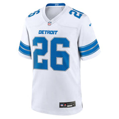 Men's Detroit Lions Jahmyr Gibbs White Game Jersey 