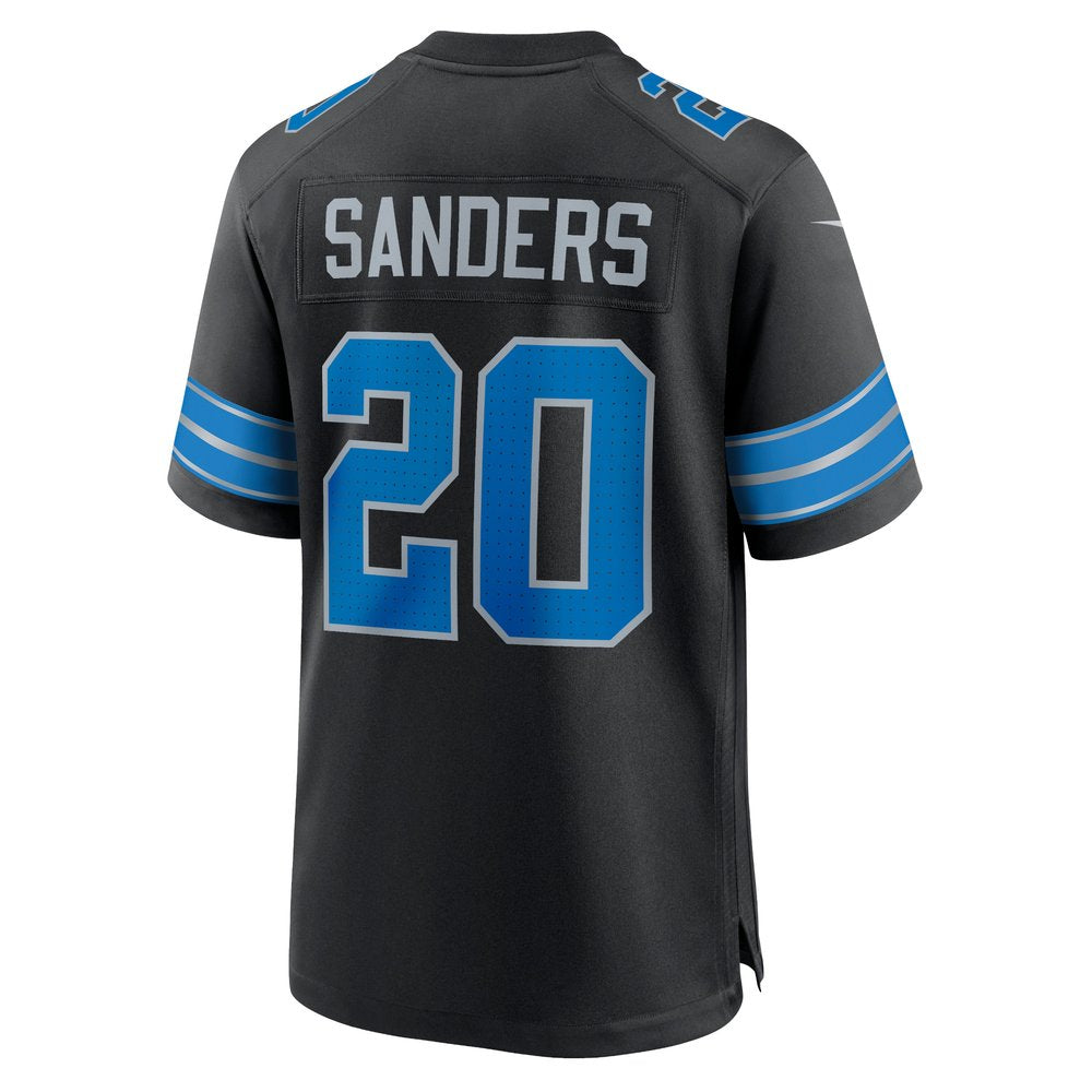 Men's Detroit Lions Barry Sanders Black 2nd Alternate Retired Player Game Jersey 